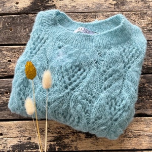 Alpaca silk woman sweater.  Openwork alpaca woman sweater. Alpaca woman pullover. Alpaca women bridal sweater.