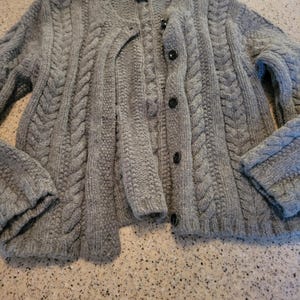 J. Crew Womens Vtg PM Cable Knit Wool Cardigan